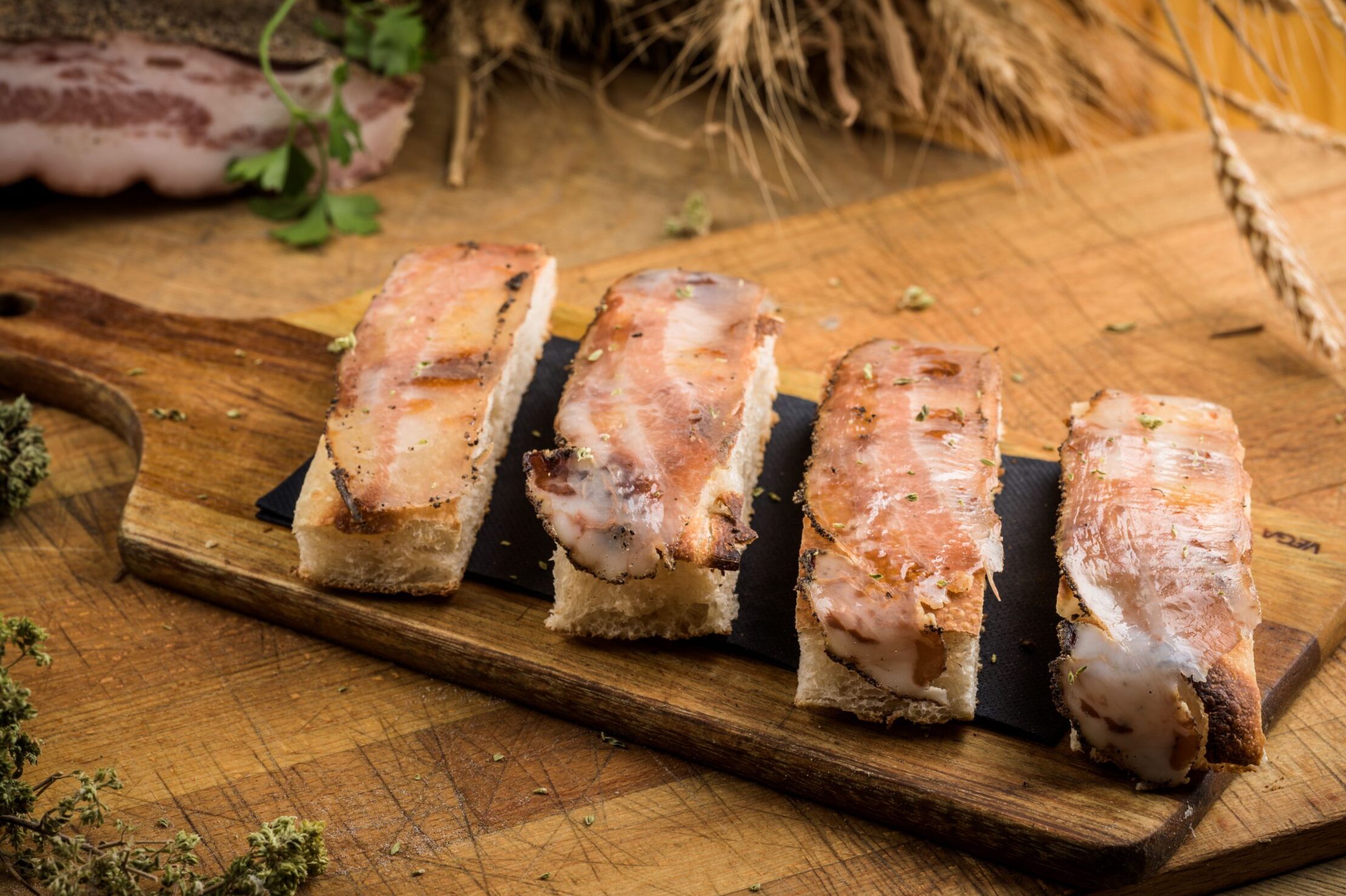 Focaccia con guanciale